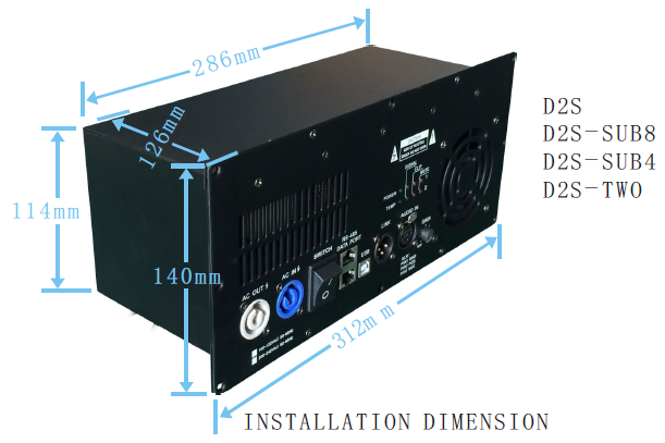 D2S active speaker module Kích thước cài đặt D2S