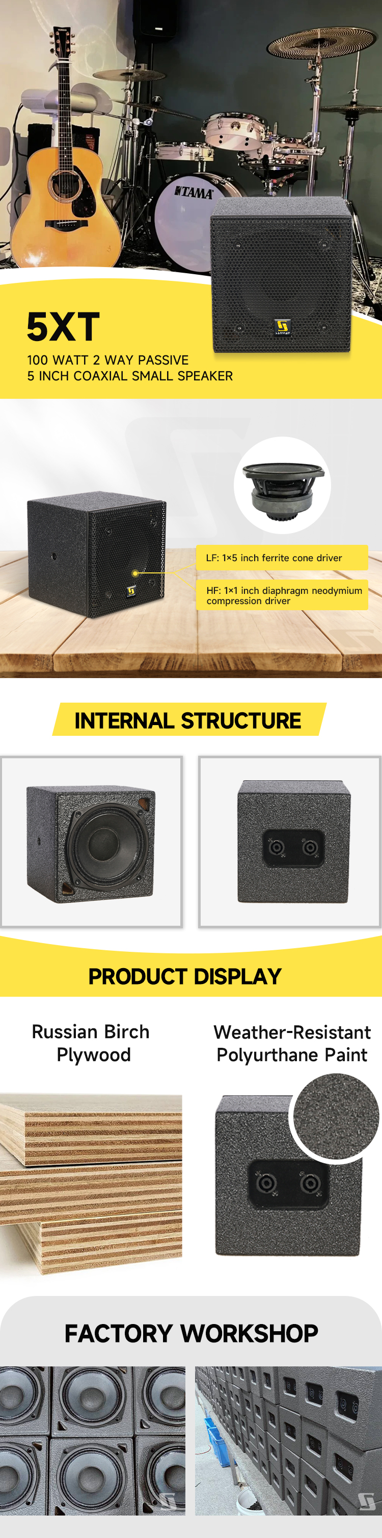 5XT products details Loa đơn 5XT nhỏ 5 inch