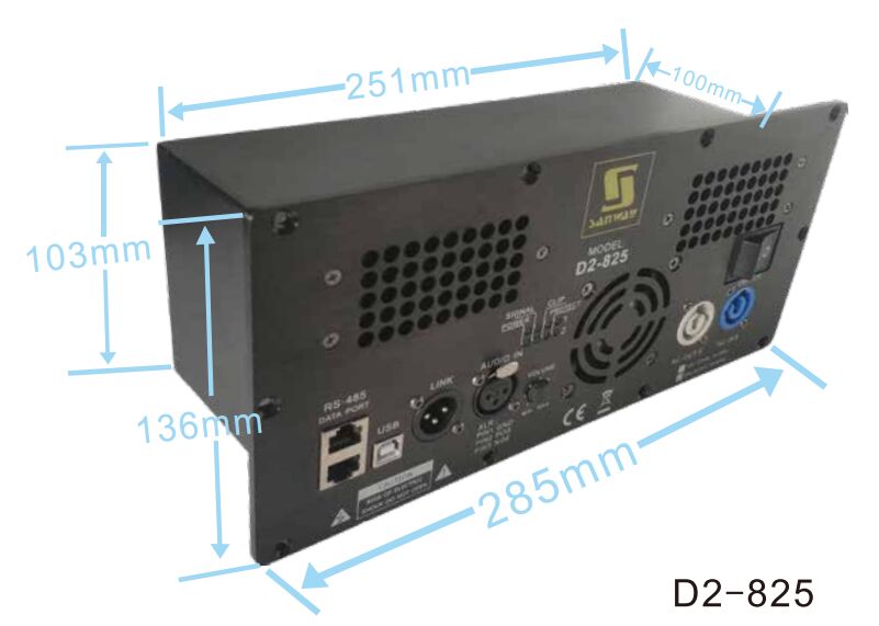 D2-825 800W 250W 2CH DSP Active Plate Amplifier cho loa Bi-amp