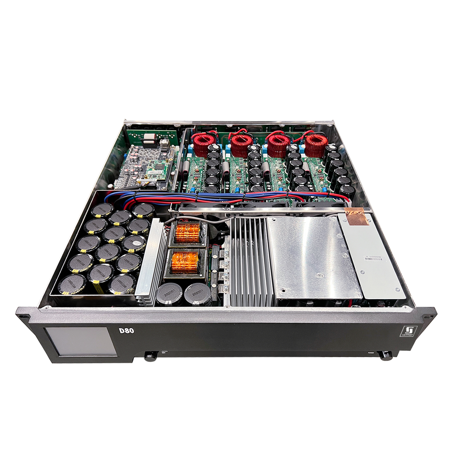 D80 16000W High Power Class D DSP 4 kênh Bộ khuếch đại năng lượng cho loa mảng dòng