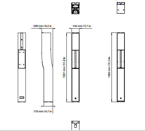 Kích thước loa cột 6x5 inch