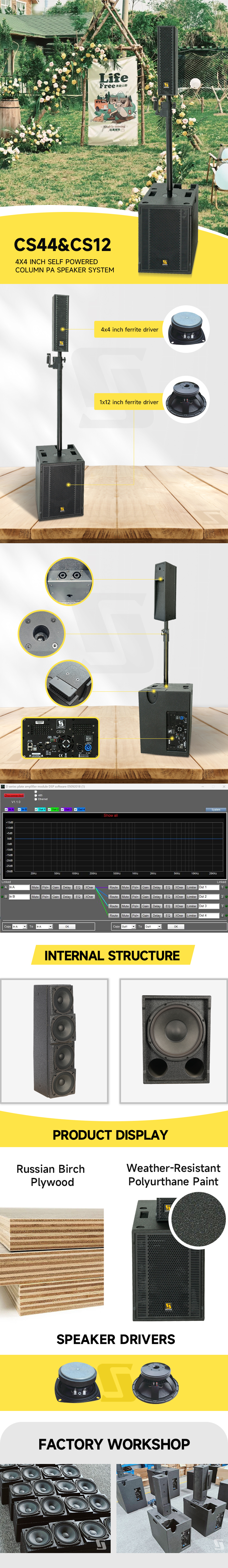Loa cột hoạt động CS44&CS12