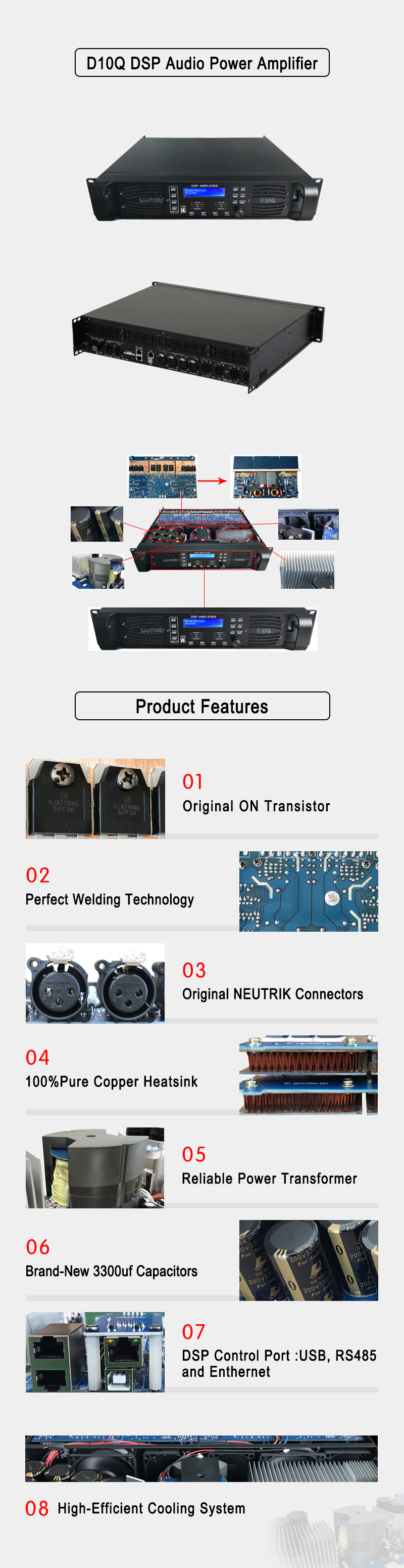 Bộ khuếch đại công suất DSP 4CH D10Q
